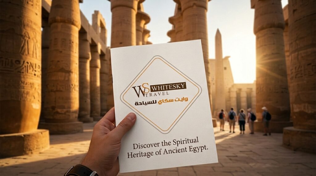 Visitor exploring ancient Egyptian temples in Luxor, Egypt