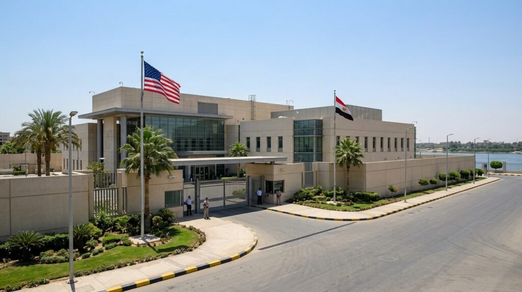 Foreign embassy building in Egypt providing visa and consular services for international travelers